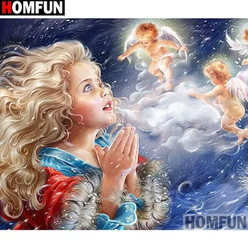 

HOMFUN Full Square/Round Drill 5D DIY Diamond Painting "Girl angel" 3D Embroidery Cross Stitch 5D Home Decor A13338