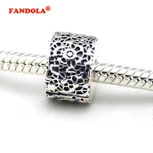 DIY Подходит Пандора шармы браслеты кружева клип бусины стерлингового серебра 925 ювелирные изделия