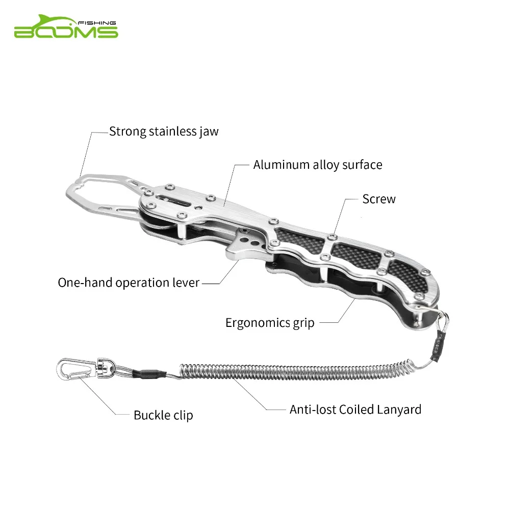 Booms рыболовные многофункциональные плоскогубцы для рыбалки из нержавеющей стали и алюминиевого сплава рыболовный захват для губ рыболовные снасти инструменты со шнурком