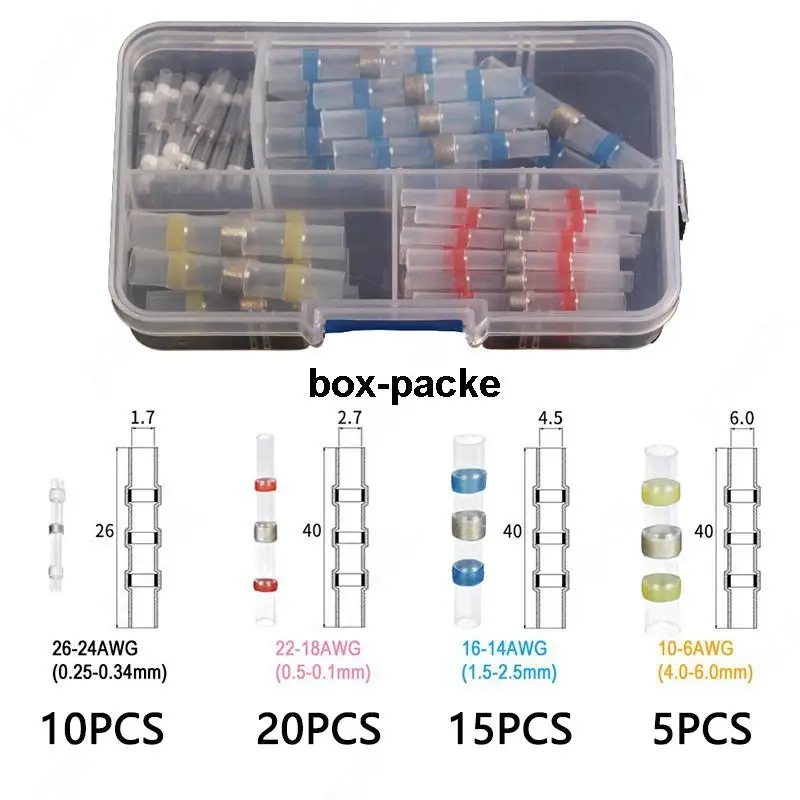 50/100 шт/смешанные терм усадочная Sordering терминалы Водонепроницаемый уплотнение припоя рукав трубки электрический провод стыковые соединители комплект - Цвет: 50PCS