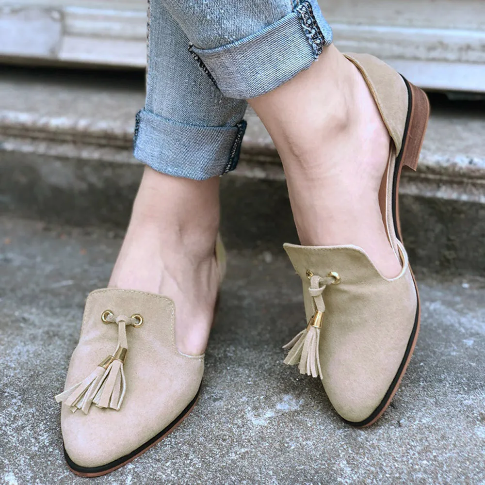 SAGACE/ г.; Женская Осенняя обувь; модные однотонные кожаные тонкие туфли с бахромой в римском стиле