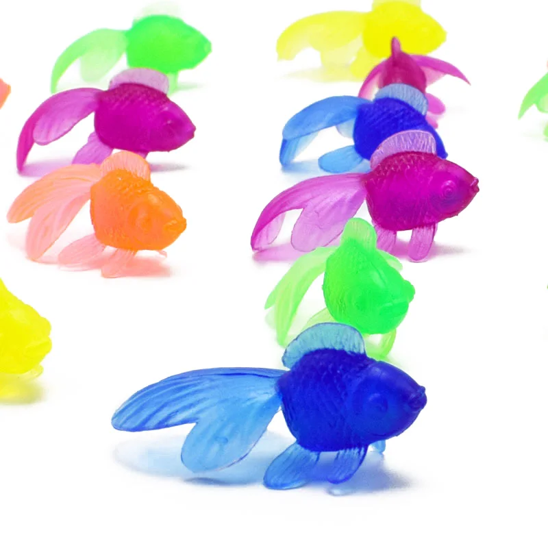 

10 Pcs/Lot Soft Rubber Gold Fish Baby Bath Toys Small Plastic Simulation Small Goldfish Water Toy Fun Kids Swimming Beach Toys