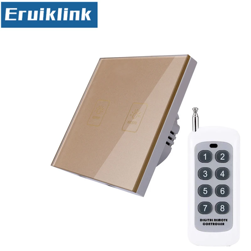 

EU/UK Standard 1/2/3 Gang 1 Way Remote Control Light Switch,RF433 Remote Control Wall Touch Switch 220V for Smart Home