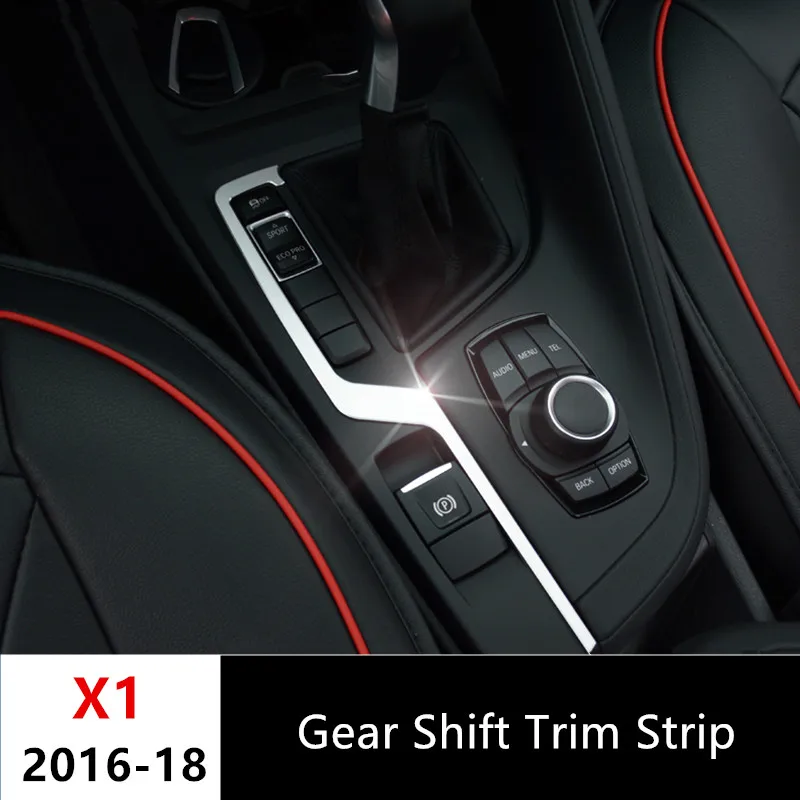 

Center Console Gear Shift Trim Strip for BMW X1 2016-18 Aluminium alloy Car styling Armrest Box decoration decals