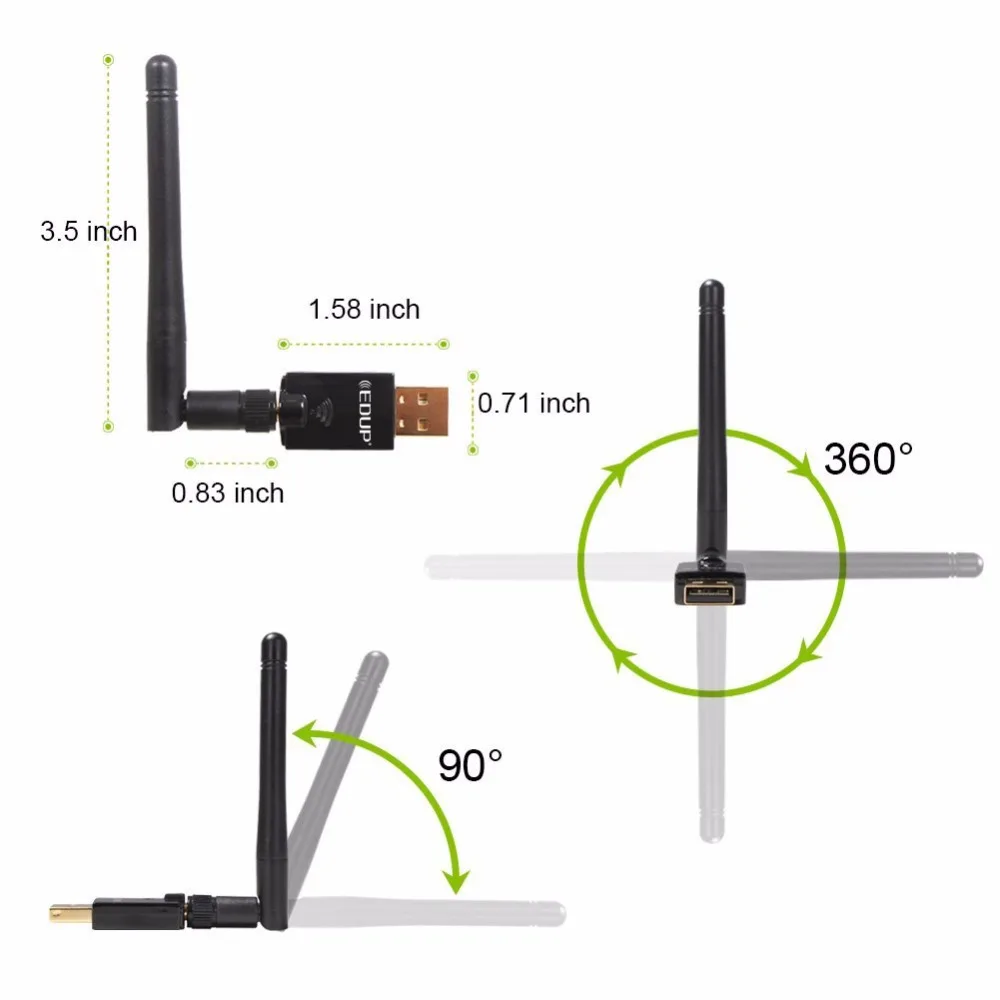 EDUP WiFi USB 300 Мбит/с адаптер 802.11n wifi приемник беспроводной адаптер ключ USB Ethernet адаптер для Windows Mac OS