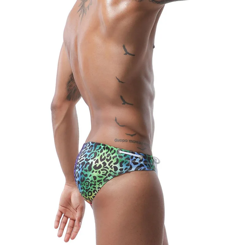 Leopard sexy swimwear men briefs trunks Mens bathing suit Briefs Swimming Swim Surfing Beach Shorts Swimsuit Bikini Sunga 109