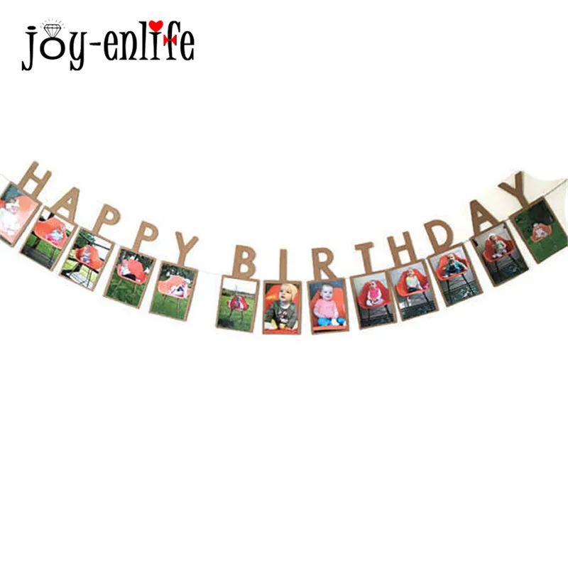 JOY ENLIFE Happy Birthday Photo Banner DIY Monthly Paper ...