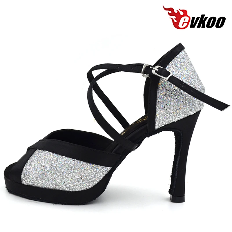 Evkoodance zapatos de baile latino para niñas, calzado con plataforma y  tacón de 10cm, suela de cuero, US4 12, color blanco, negro y tostado,  Evkoo420|latin dance shoes woman|latin dance shoesdance shoes -