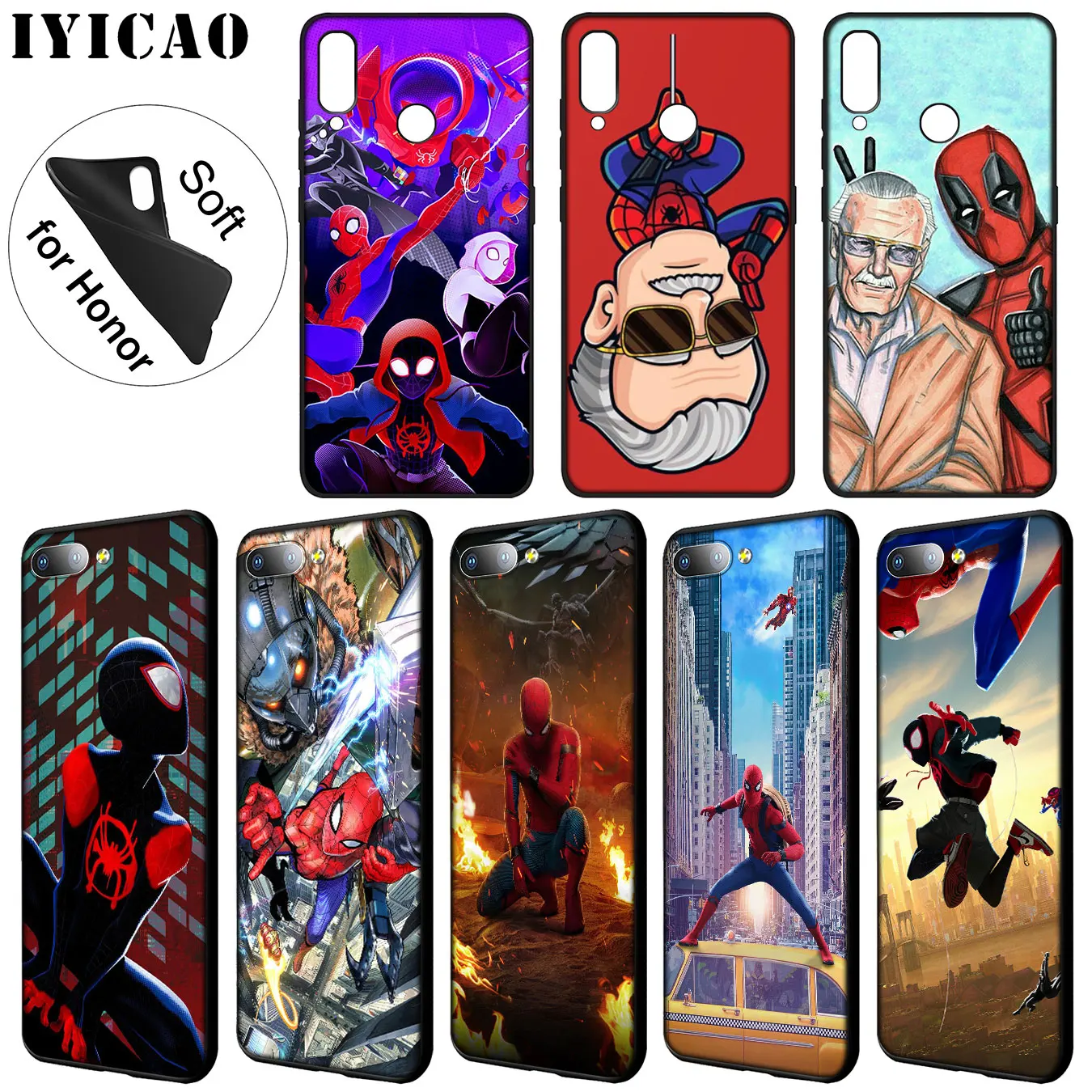 Мягкий силиконовый чехол для телефона IYICAO Spider-Man Homecoming Huawei Y9 Y7 Y6 Prime 2019 Honor 20 8C 8X 8 9 9X
