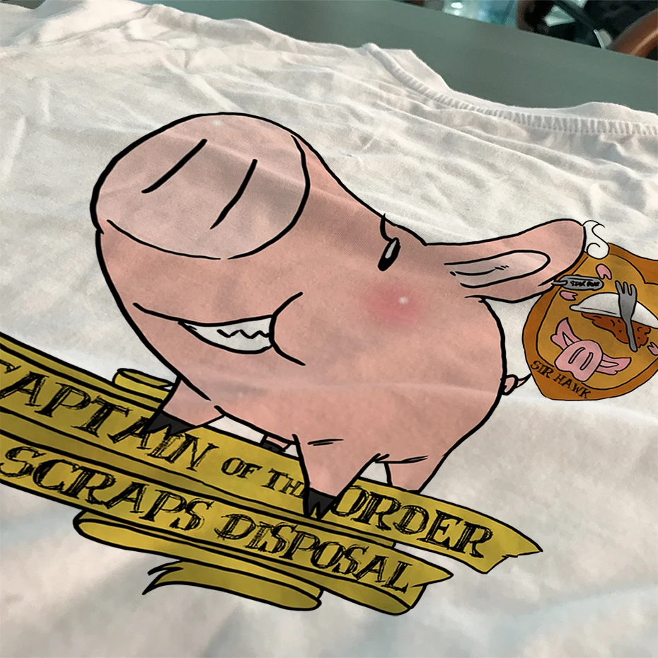 Seven Deadly Sins Sir Pig Hawk капитан утилизации футболки мужские качественные футболки для отдыха круглый воротник S-6XL футболка