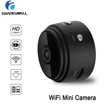 WiFi мини-камера 1080P камера безопасности внутренняя маленькая камера Встроенная батарея заряжаемая ночного видения для iPhone Android ПК iPad