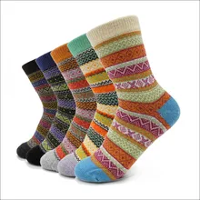 Новые зимние термо кашемировые носки женские теплые носки из кроличьей шерсти женские плотные носки повседневные носки для девочек разноцветные 5 пар/лот