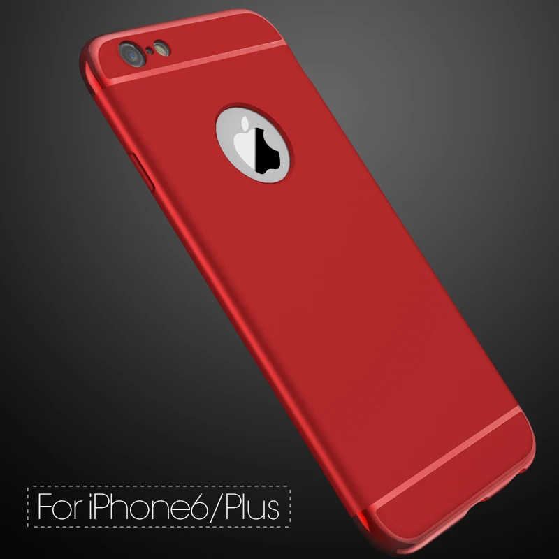 GUJIANG Luxury 3 in 1 Full Cover Slight Matte Protector Case for iPhone 6/6s or PLUS Hard PC Electronic-plating Shell |