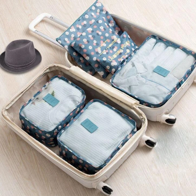 2018 6PCS/Set High Quality Oxford Cloth Travel Mesh Bag Luggage