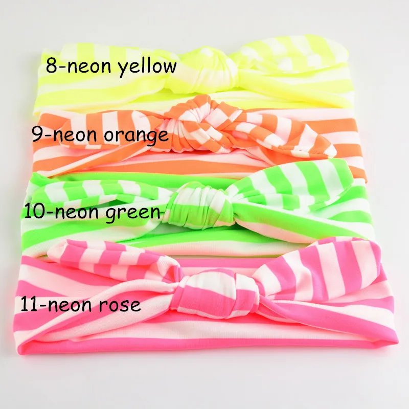 

10pcs/lot Baby Girl Striped Rabbit Ears Headband Newborn Photo props 11 color