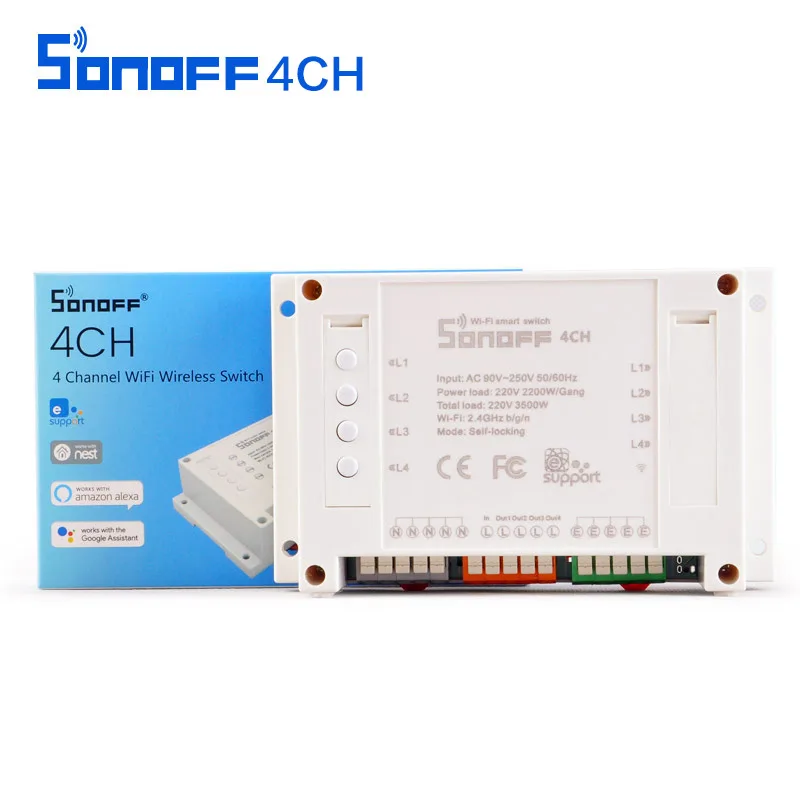 Sonoff 4CH Wifi умный переключатель универсальный дистанционный Интеллектуальный