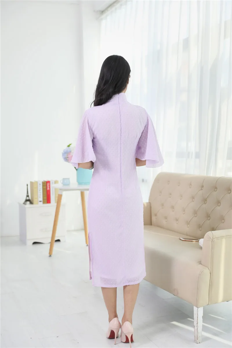 Девушка в Длинные Cheongsam ретро шифон нарядные платья с узкими сестры ежедневно Cheongsam юбка