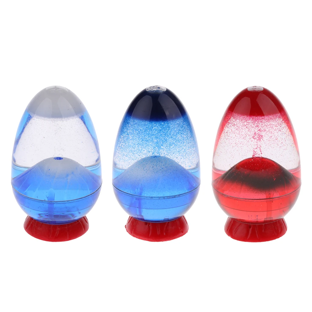 Cute and Fun Egg Volcano Eruption Liquid Hourglass Sand Timer Home/Office Desk Accessories Decoration 
