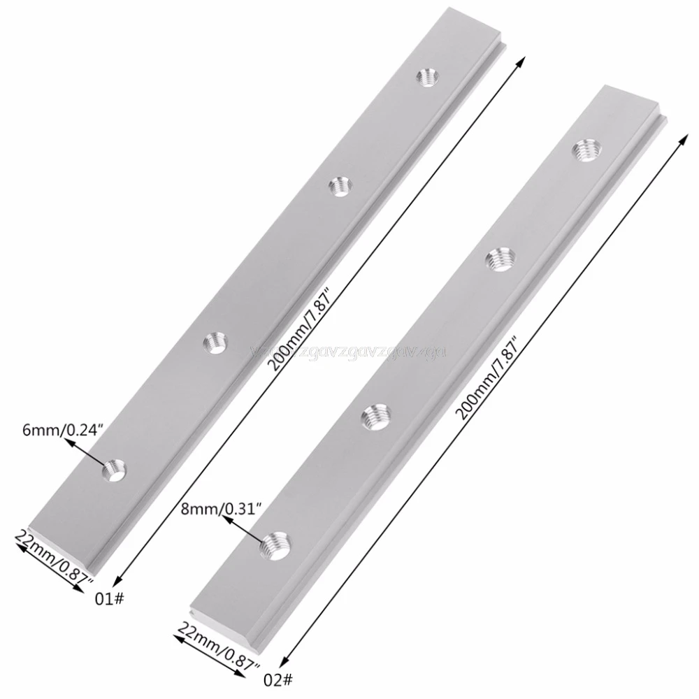

M6 M8 200mm Slide Slab T Track Slot For T-slot Miter Track Fixture Slot Router Table Woodworking Tools J15 19 dropship