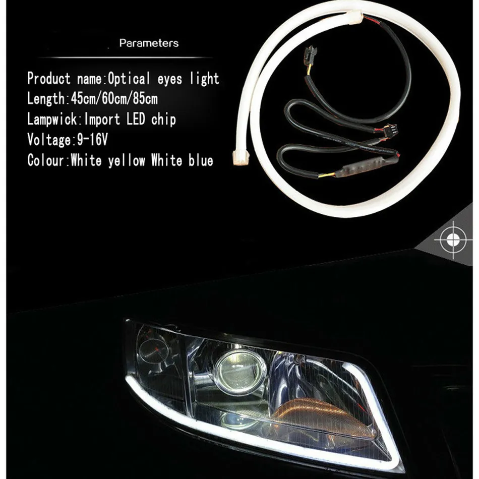 2 шт. Гибкая DRL двойной Цвет автомобиля COB днем Бег свет с LED поворота одного света автомобилей для Audi BD