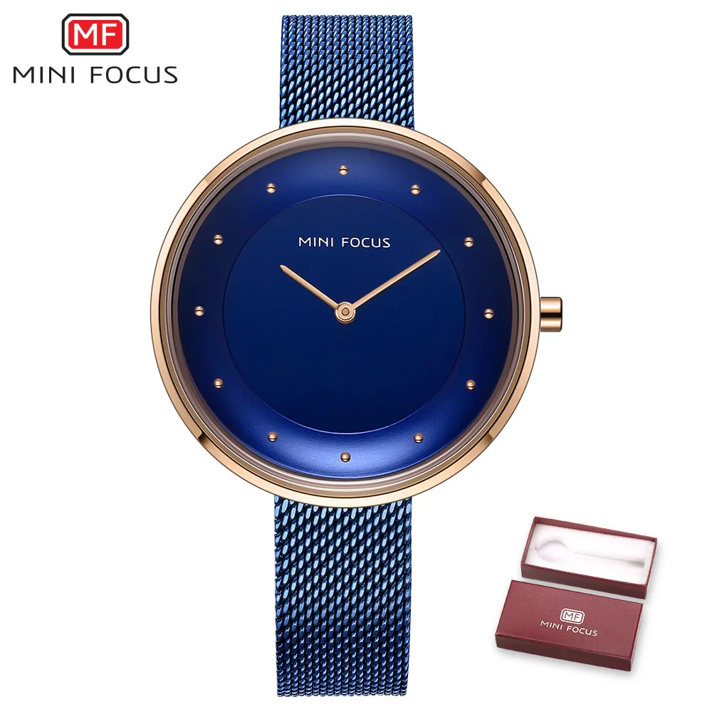 

MINIFOCUS Royal Fashion Quartz Women Watches Ultra Thin Mesh Strap Marine Dial Top Brand Luxury Elegant Ladies Wrist Watch Girls