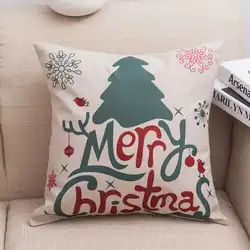 НОВЫЙ Санта Клаус Олень серии льняная наволочка ткань для диванных подушек домашний диван Рождественская декоративная Подушка Крышка MK