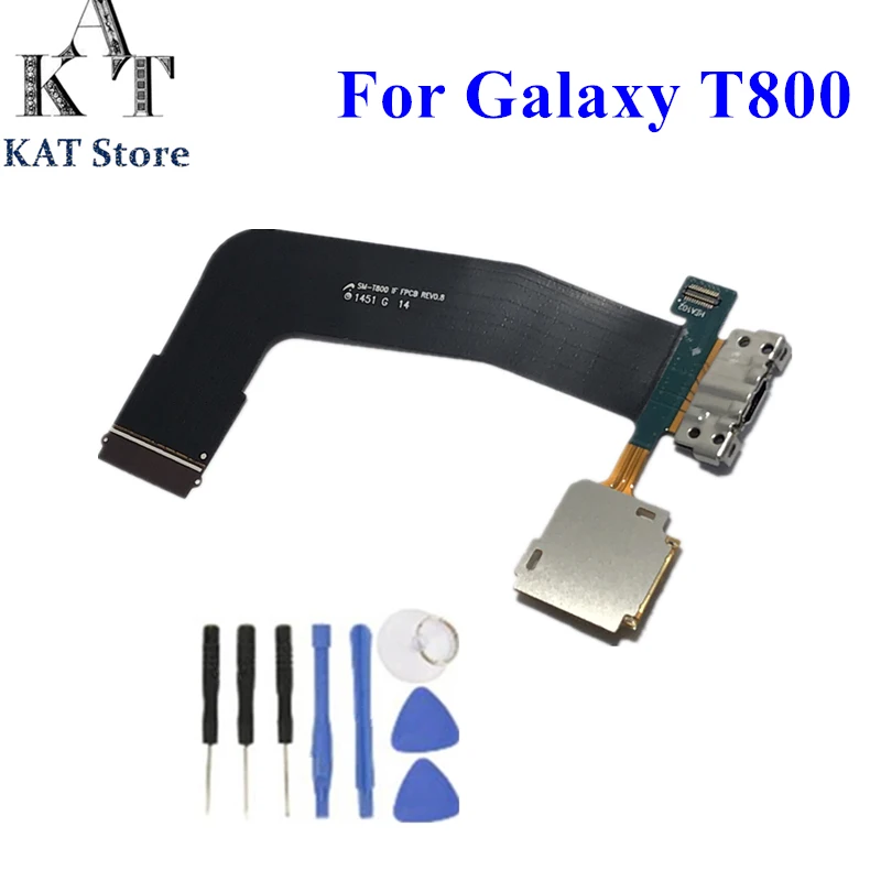 

KAT For Samsung Galaxy Tab S 10.5" T800 T805 USB Charging Port Connector Dock Sim Card Flex Cable Replacement part Gift Tools