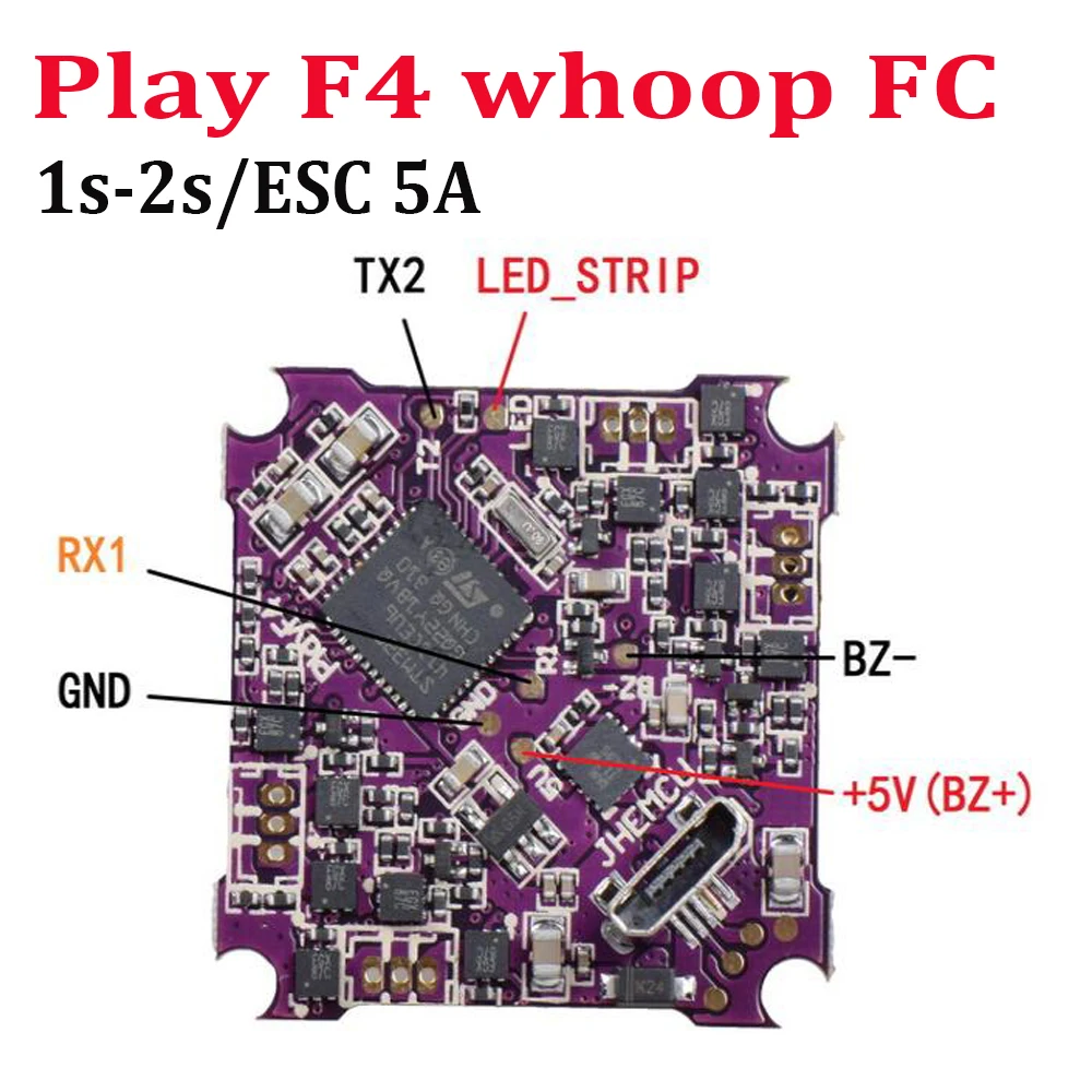 Play F4 whoop управление полетом 1s-2s интегрированный 4 в 1 бесщеточный ESC поддержка DSHOT