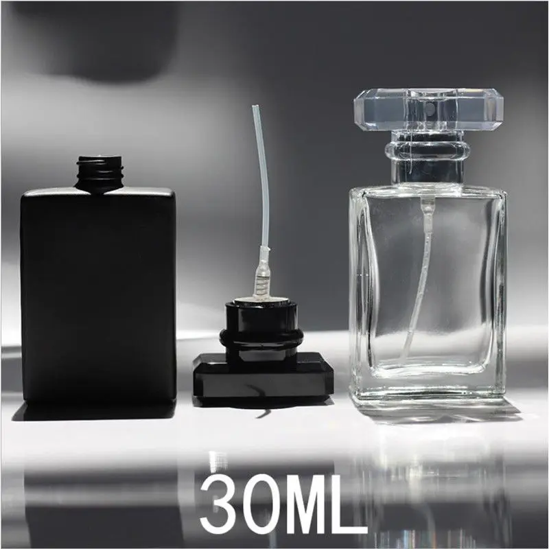 

3pcs 30ml Clear/Black Refillable Glass Spray Refillable Perfume Bottles Glass Atomizer Empty Cosmetic Container For Travel Vials