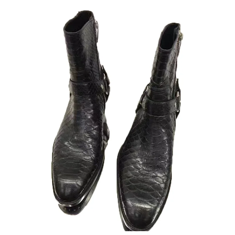 WPG Top quality designer serpentine Coat of paint men shoes luxury brand Chelsea mens western motorcycle boots shoes