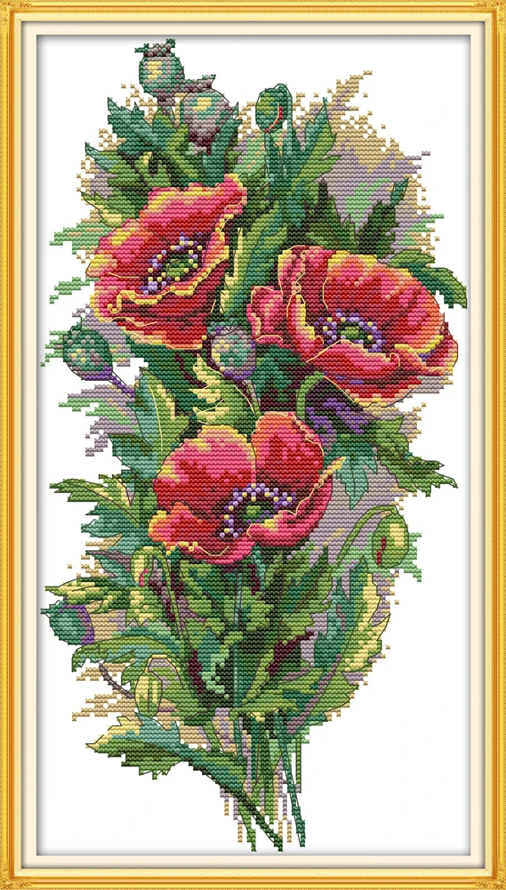 

A bunch of flowers cross stitch kit aida 14ct 11ct count print canvas stitches embroidery DIY handmade