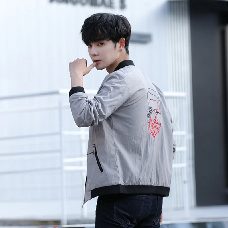 Hip Hop Patch Designs Slim Fit Pilot Bomber Jacket Coat