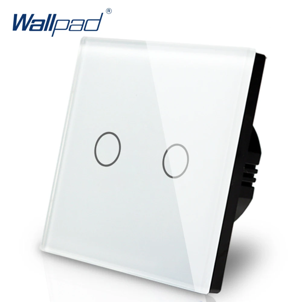 Умный дом Wallpad ЕС Великобритания стандарт 110 ~ 250 В LED белый 2 Gang 1 Way Электрический