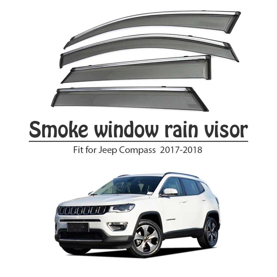 MCrea 4 шт. ABS автомобильный дымовой оконный солнцезащитный козырек-отражатель защита для Jeep Compass аксессуары для укладки
