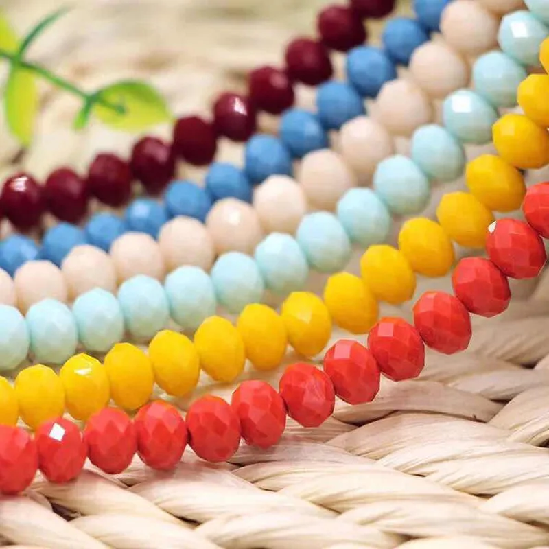 

BEAUCHAMP 4*3mm Mix Color Crystal Beads Rondelle Faceted Porcelain Jewelry Findings Spacer Earring Bracelet Necklace Accessories