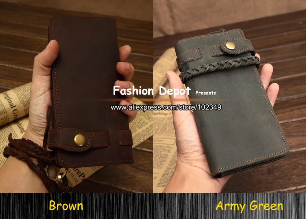 Crazy Horse genuine leather wallet men 000000