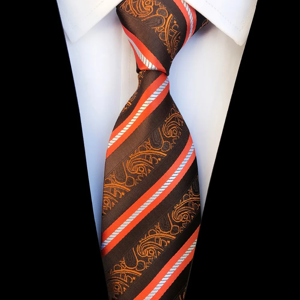 

Luxury 8cm Men's Classic Tie Silk Jacquard Woven Floral Striped Cravatta Neck Ties Man Bridegroom Business Necktie Accessories