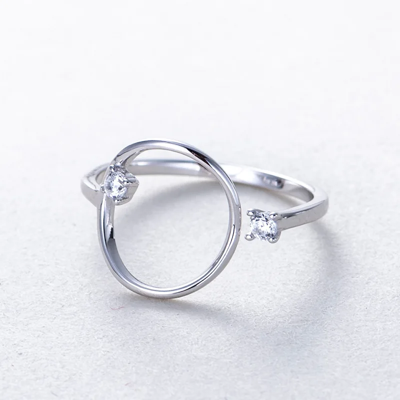 Полые круглые серебряные кольца cz для женщин S925 ювелирные изделия Модные
