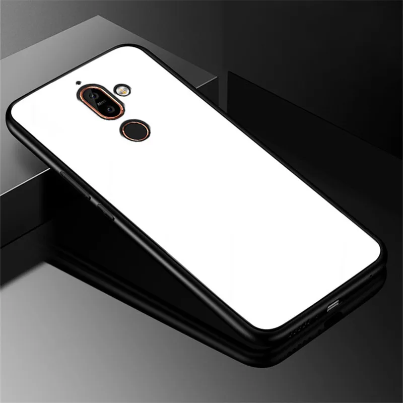 Чехол для телефона s для Nokia 7 Plus, ультра тонкий роскошный гибридный глянцевый чехол из закаленного стекла для Nokia 7 Plus, задняя крышка 6,0 дюйма