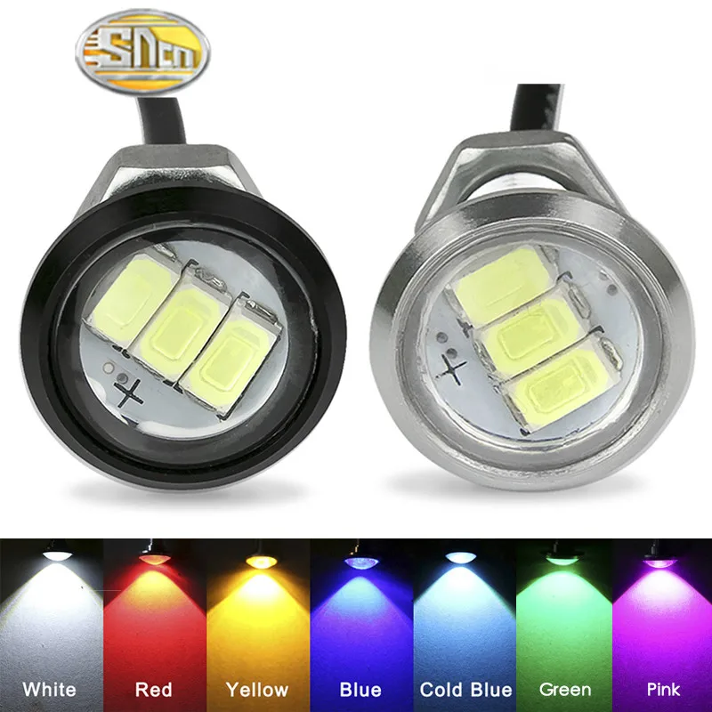 

SNCN 2pcs Eagle Eye LED Car Light Daytime Running Lights DRL Motorcycle DIY Ultra Thin Source Warning Lamps 12v 23mm 5630 3SMD