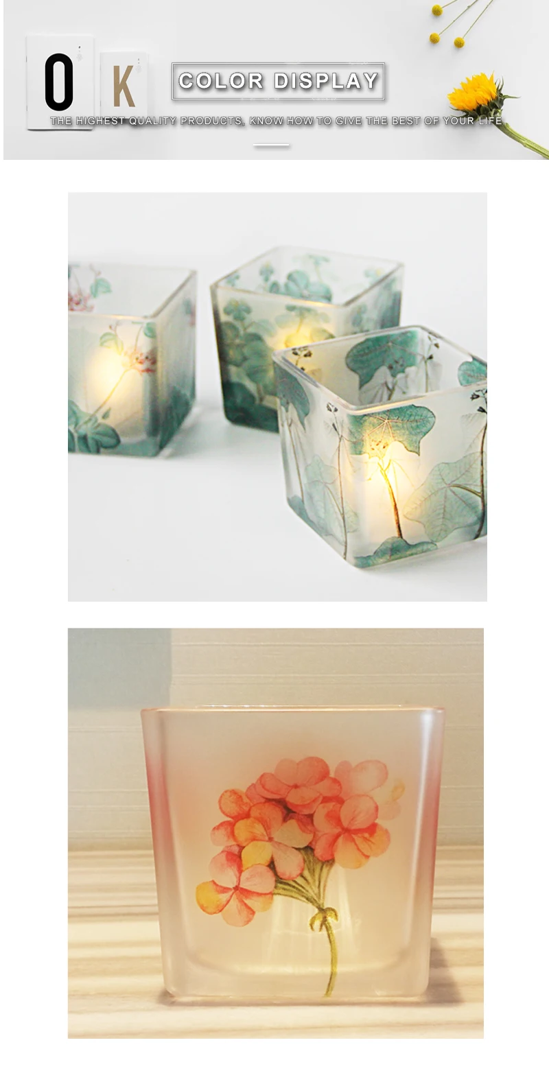 Simple Beautiful Candlestick Green Romantic Candlelight Dinner Glass Candle Holders Decorativas Christmas Candle Home WZF038