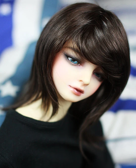 D01-P492 детская игрушка ручной работы 1/3, аксессуары для кукол, куклы BJD/SD, парик, коричневый, черный, плечи, мягкие длинные волосы