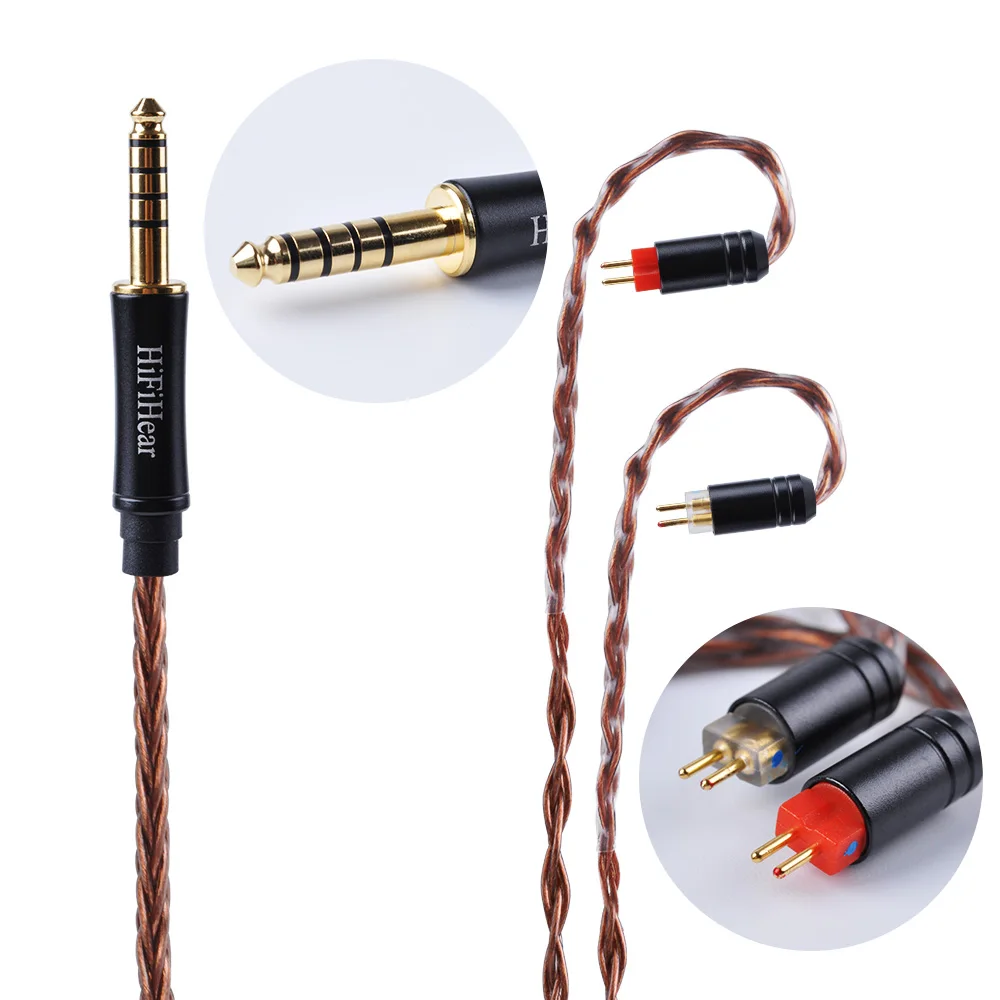 HiFiHear 8 Core Silver Plated Upgraded Cable 2 5 3 5 4 4mm Balanced Cable With MMCX 2pin Connector For ZS10 ZS6 ES4 HQ5 HQ6
