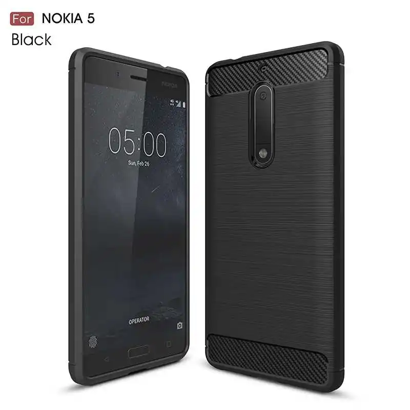Модный Ударопрочный Мягкий силиконовый чехол Mokoemi 5," для Nokia 5, чехол для телефона Nokia 5 - Цвет: Black