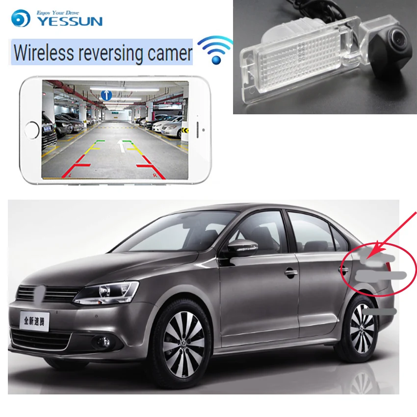 wireless Rear View Camera for Volkswagen VW Sagitar 2013~2015 CCD Night Vision Backup camera Reverse Camera Parking Camera