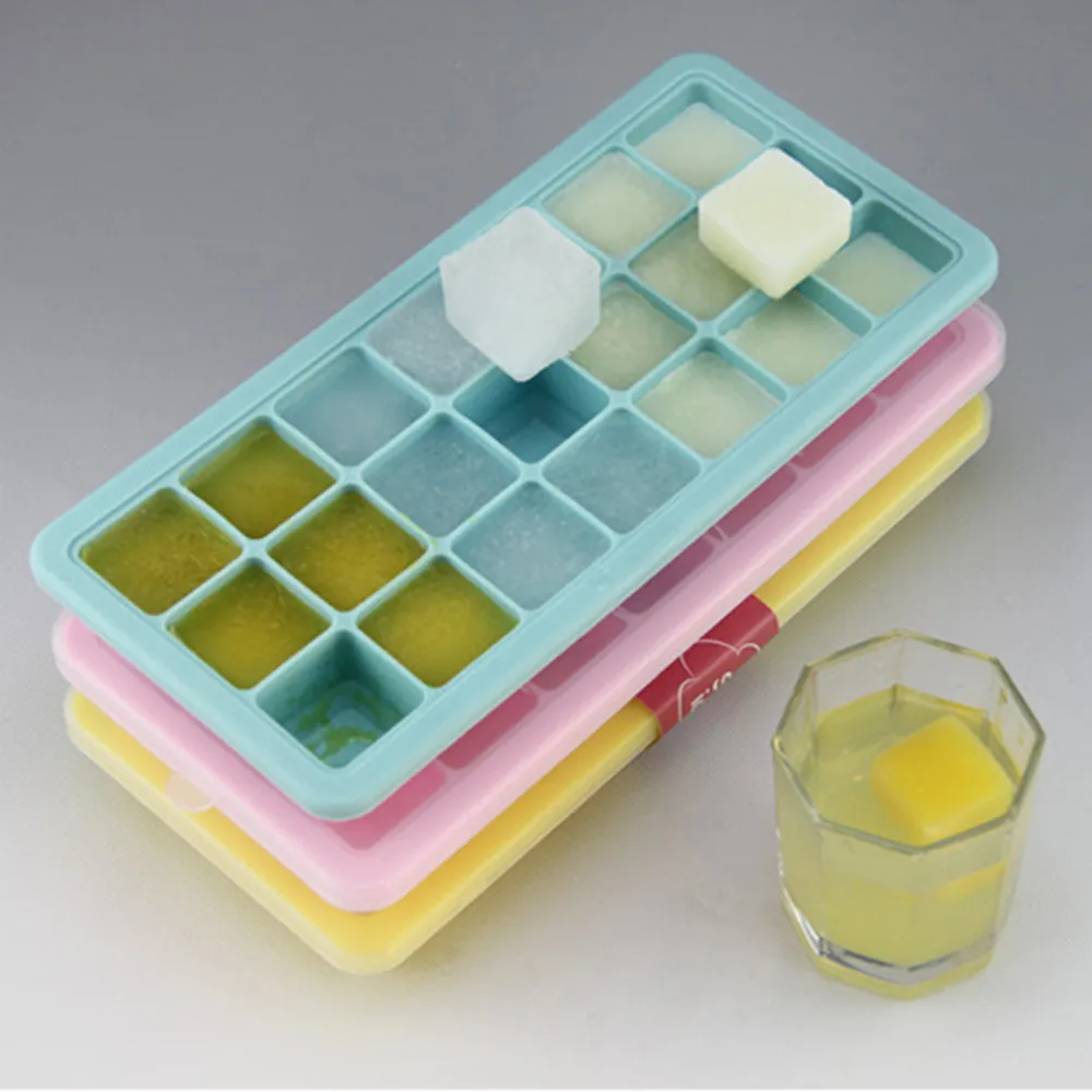 21 Grid площадь пищевое Класс Силиконовые Ice Cube Плесень лоток с крышкой замороженные