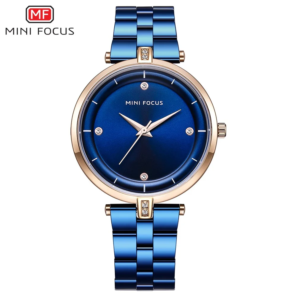 

MINI FOCUS Watch Women Fashion Blue Stainless Steel Ladies Watch Luxury Exquisite Women's Watches reloj mujer relogio feminino