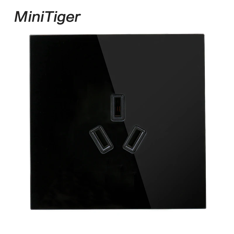 Black Minitiger 3 полюса AU стандартный кондиционер настенная стеклянная панельная штепсельная розетка для водонагревателя электрическая розетка панель 16A 250 V - Тип: Black