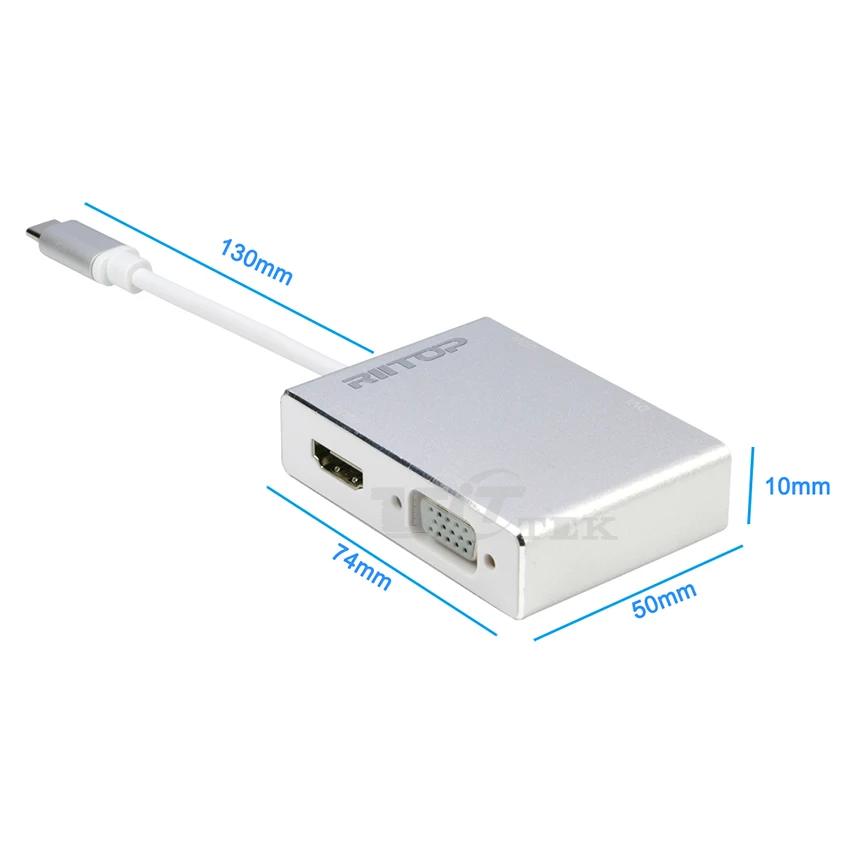 USB C к 4K HDMI DVI VGA USB3.0 видео адаптер кабель 4в1 для нового Apple MacBook Pro (2015/2016/2017) Google Chromebook