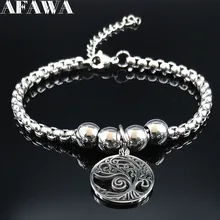 Дерево жизни браслет из нержавеющей стали очаровательные женские серебряные цветные браслеты ювелирные изделия pulsera acero inoxidable mujer B18394